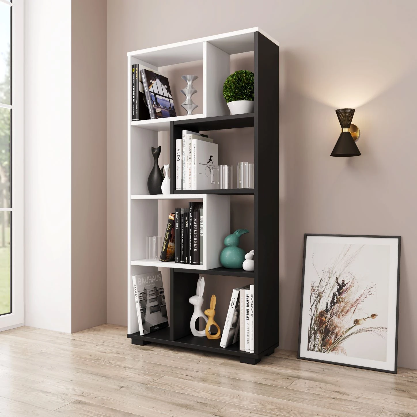 Target Home Lentyna 120x60x20cm siena-grindys balta/juoda aprašymas - Prekės nuotrauka