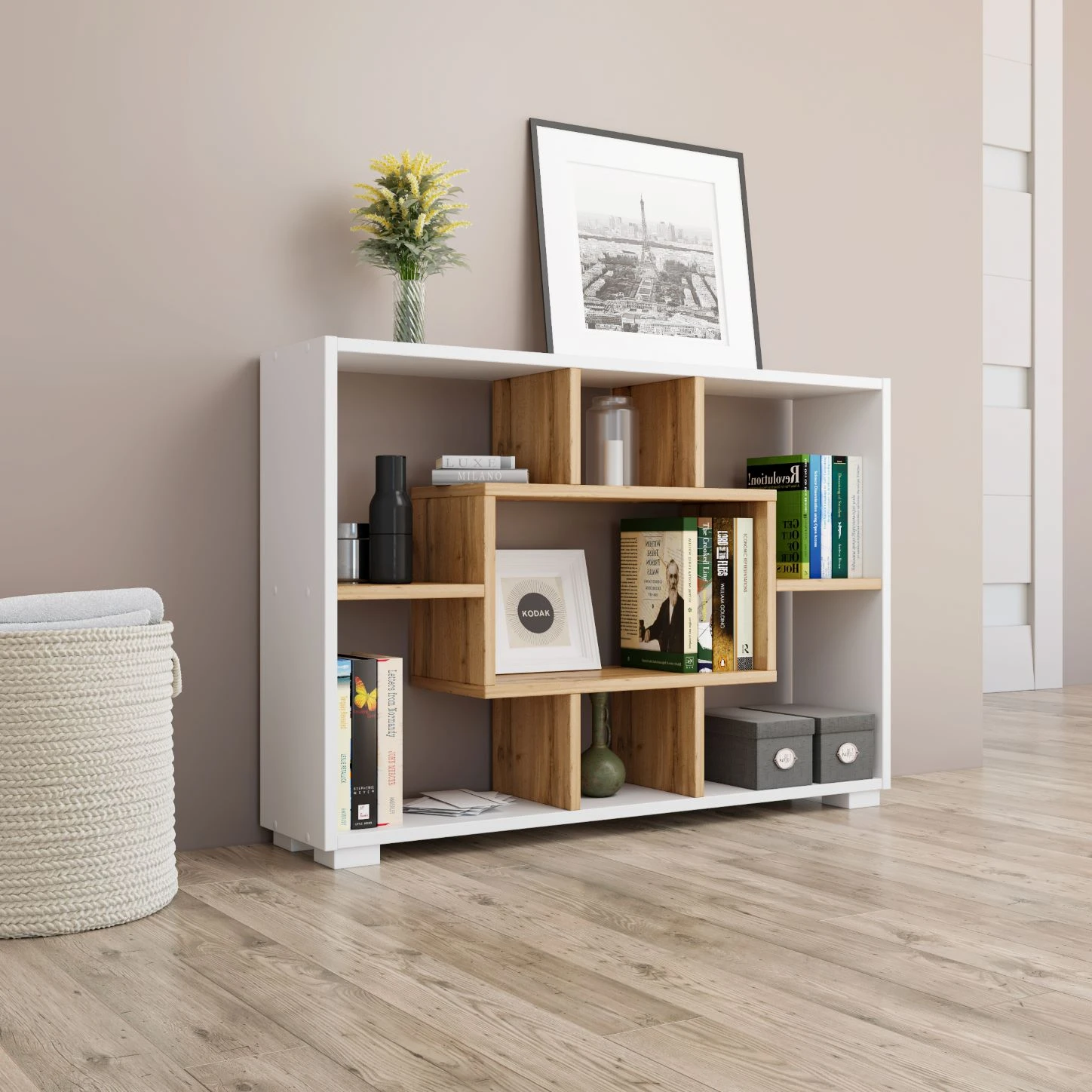 Target Home Lentyna 90x60x20 cm siena-grinda balta wotan aprašymas - Prekės nuotrauka
