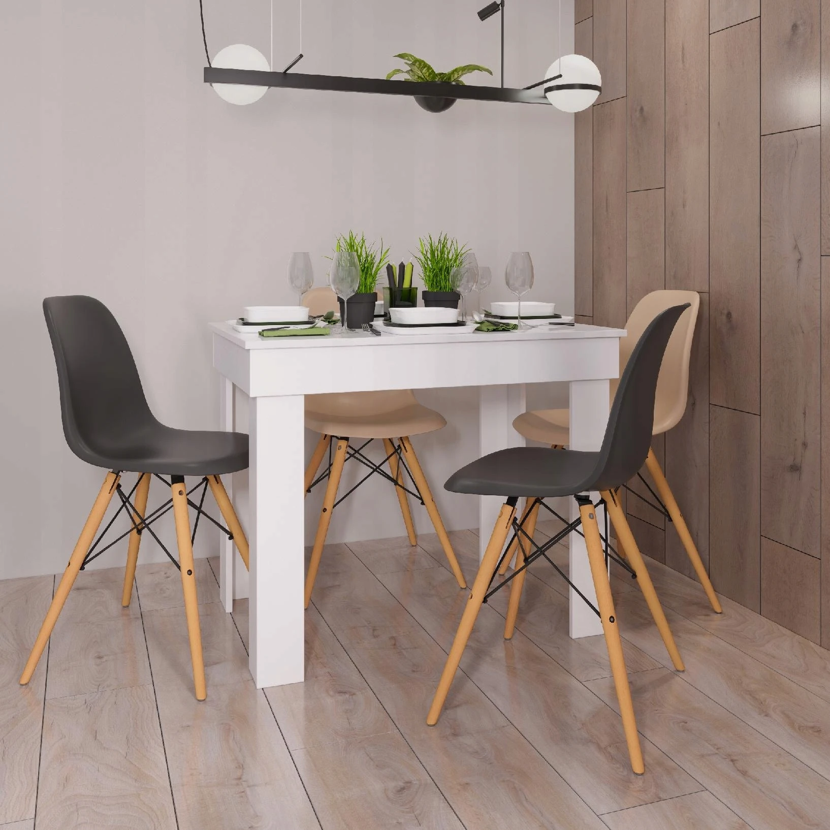 Target Home Mažas virtuvės valgomojo stalas, 90x60 cm, baltas aprašymas - Prekės nuotrauka