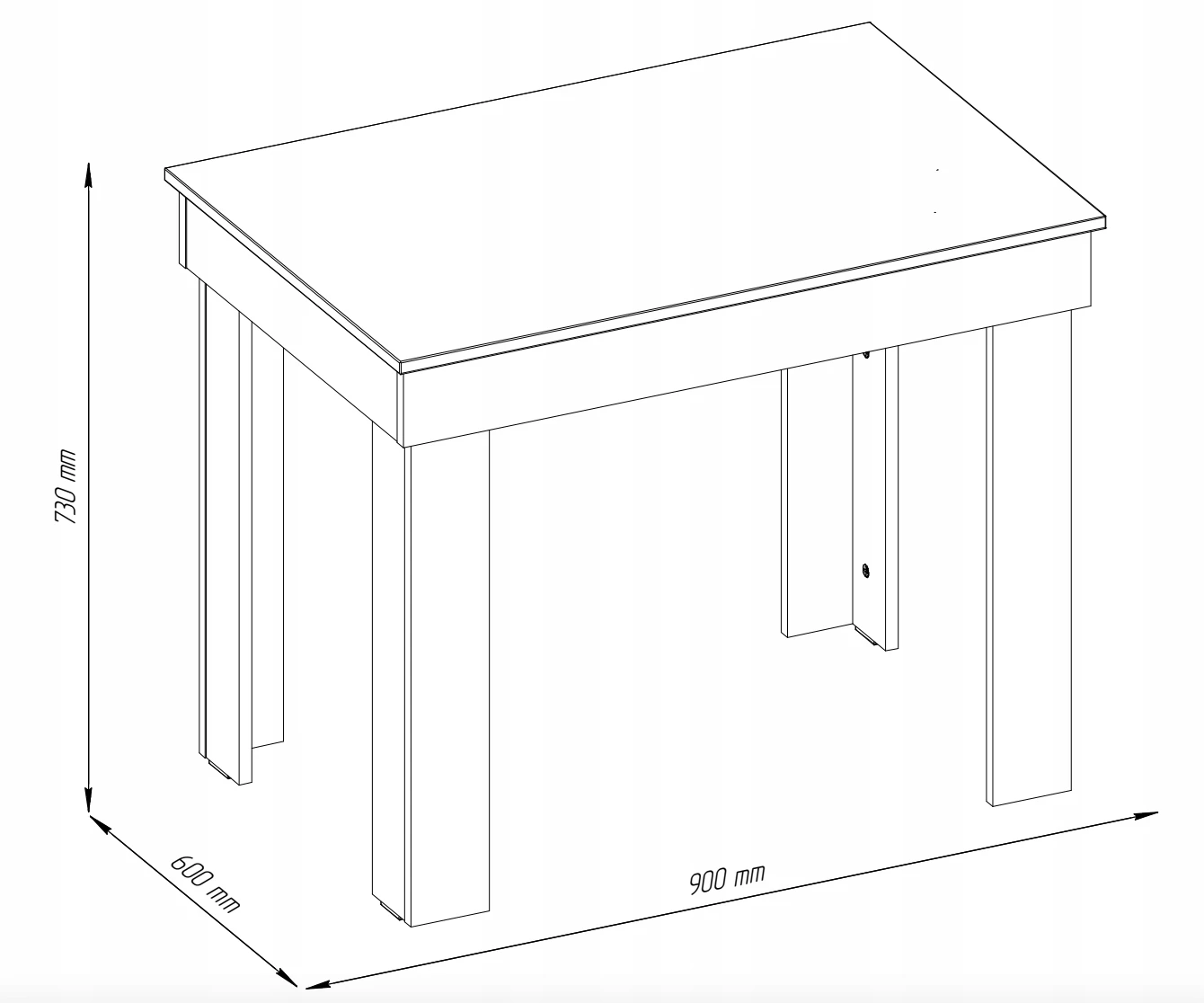 Target Home Mažas virtuvės valgomojo stalas, 90x60 cm, baltas aprašymas - Prekės nuotrauka