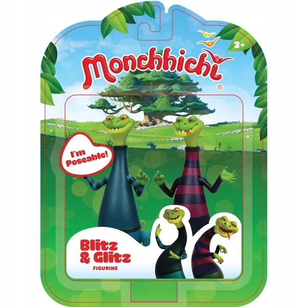MONCHHICHI Blitz ir Glitz figūrėlės, 2 vnt. pakuotėje, 10 cm aprašymas - Prekės nuotrauka