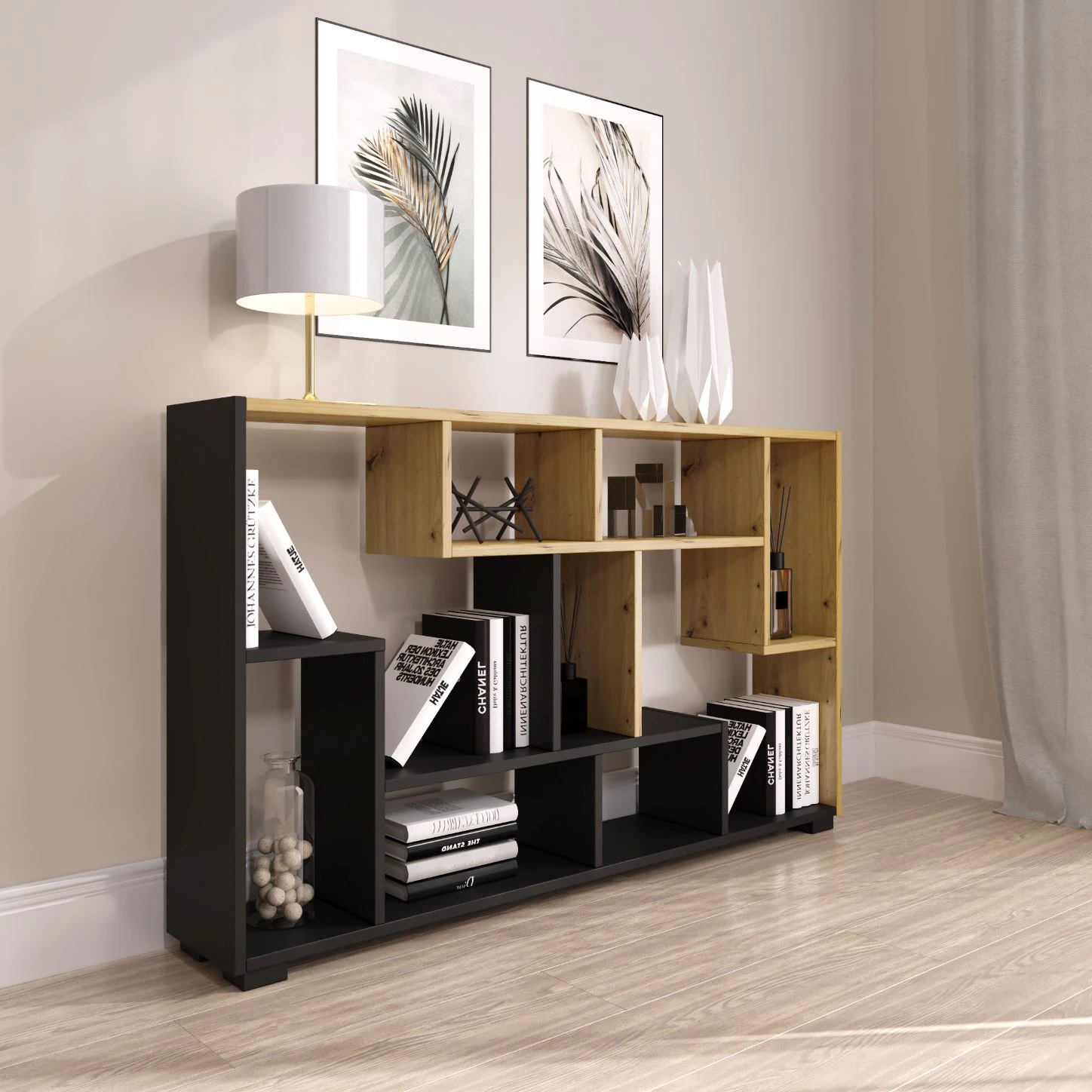 Target Home Sieninė lentyna, vertikali, horizontali, juoda, „Craftsman“ aprašymas - Prekės nuotrauka