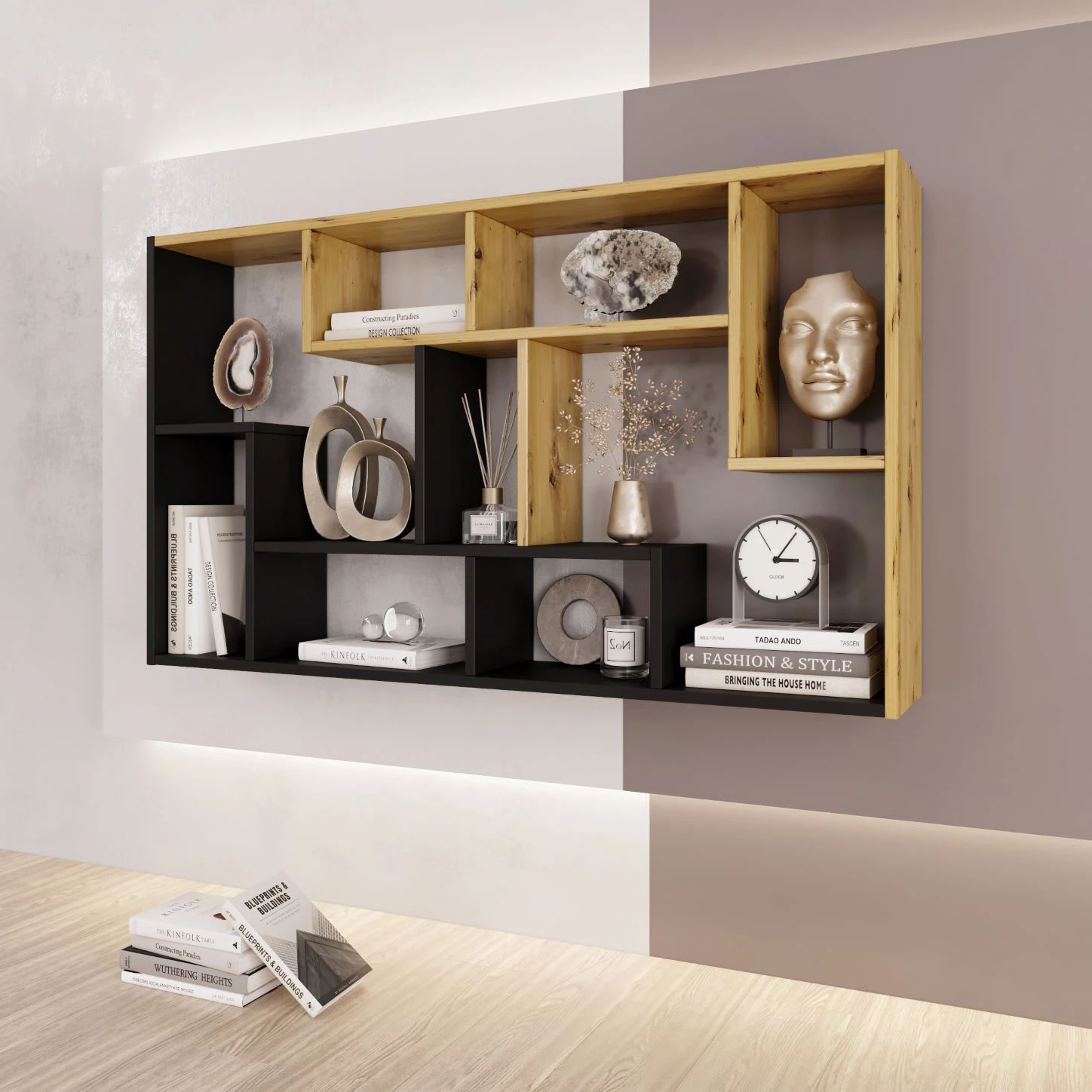 Target Home Sieninė lentyna, vertikali, horizontali, juoda, „Craftsman“ aprašymas - Prekės nuotrauka