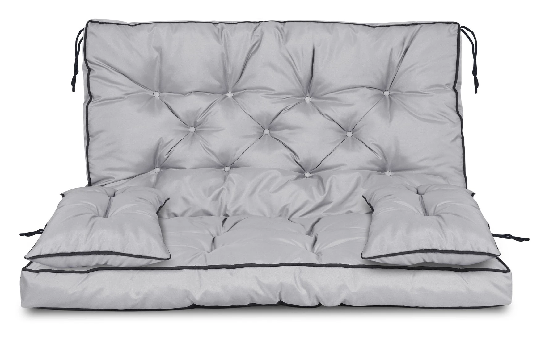 Aio Factory Sodo baldų komplektas su aukšta sienele ir apvadais, 100x60x50 cm, pilkas aprašymas - Prekės nuotrauka