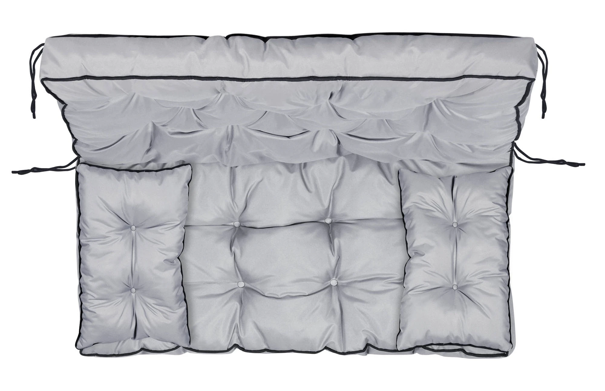 Aio Factory Sodo baldų komplektas su aukšta sienele ir apvadais, 120x60x50 cm, pilkas aprašymas - Prekės nuotrauka