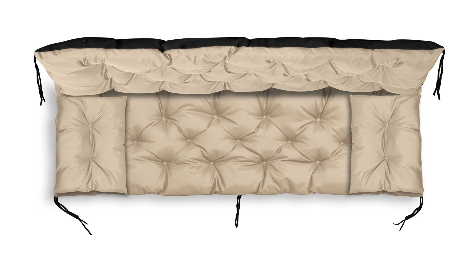 Aio Factory Sodo pagalvėlė 100x60x50 cm + 2 pagalvėlės sūpynėms, vandeniui atsparios, smėlio spalvos aprašymas - Prekės nuotrauka