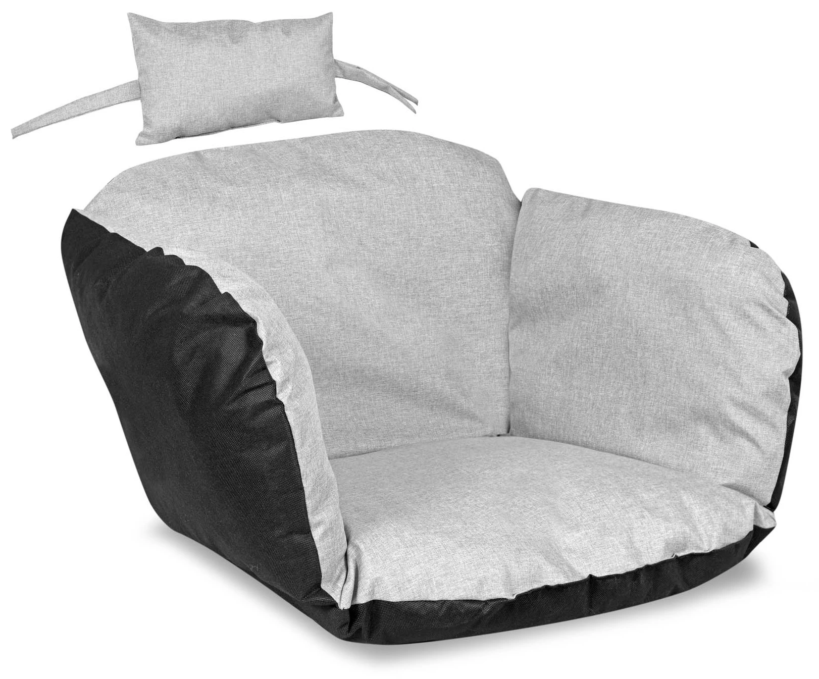 Aio Factory Sodo pagalvėlė 112x113 cm pakabinamai kėdei, gandro lizdas, vandeniui atspari, šviesiai pilka aprašymas - Prekės nuotrauka