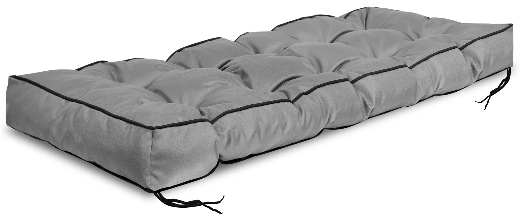 Aio Factory Sodo pagalvėlė 120x40 cm su aukštu kraštu palečių suoliukui, vandeniui atspari, pilka aprašymas - Prekės nuotrauka