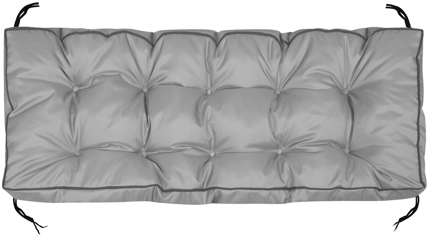 Aio Factory Sodo pagalvėlė 120x40 cm su aukštu kraštu palečių suoliukui, vandeniui atspari, pilka aprašymas - Prekės nuotrauka
