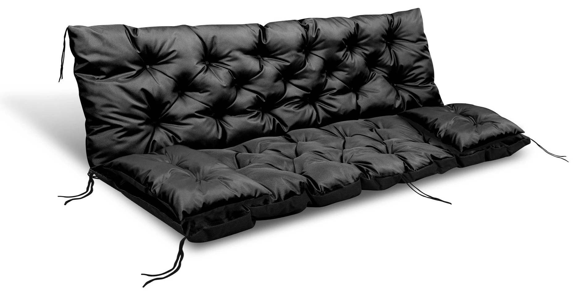 Aio Factory Sodo pagalvėlė 120x60x50 cm + 2 pagalvėlės sūpynėms, atsparios vandeniui, juodos aprašymas - Prekės nuotrauka
