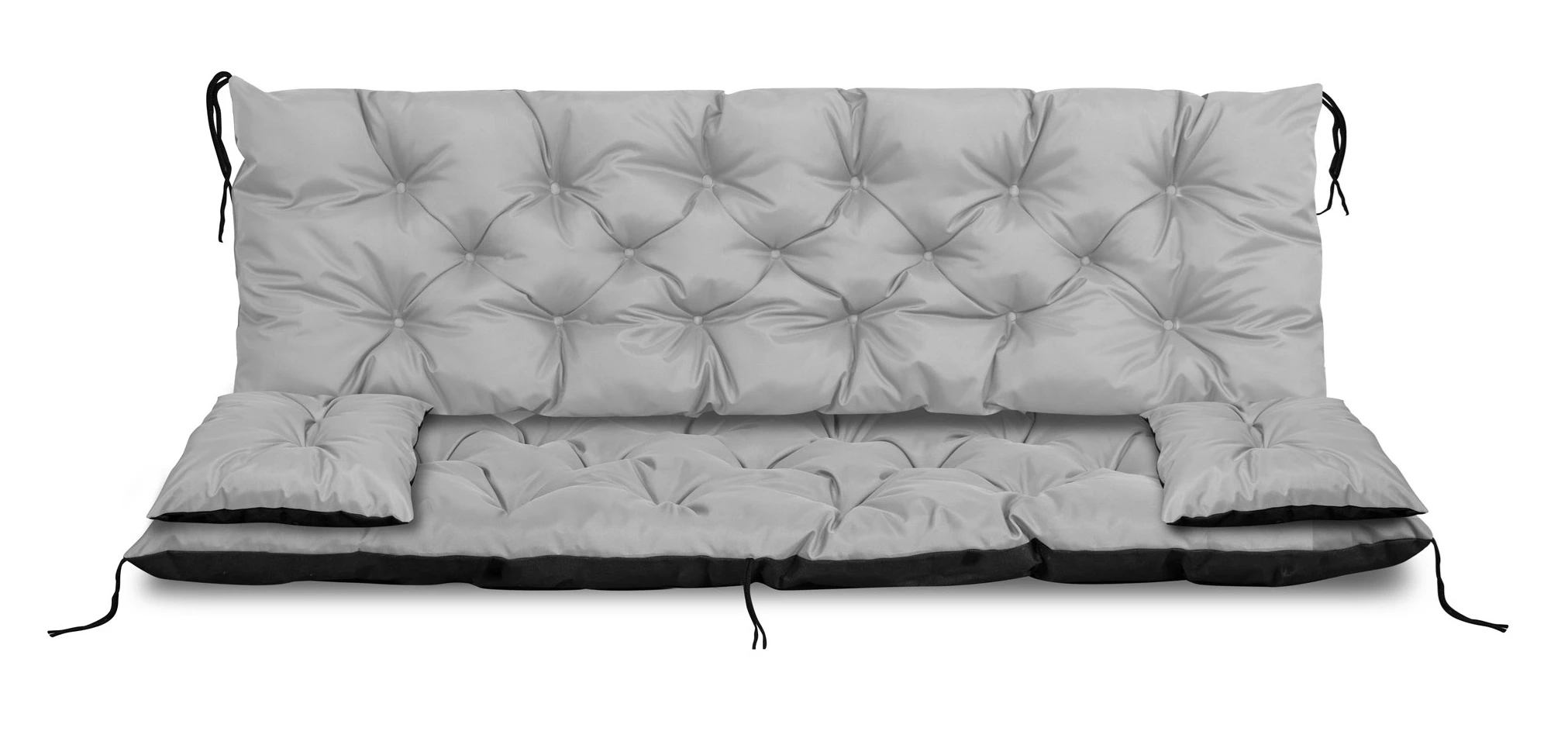 Aio Factory Sodo pagalvėlė 150x60x50 cm + 2 pagalvėlės sūpynėms, atsparios vandeniui, šviesiai pilkos aprašymas - Prekės nuotrauka
