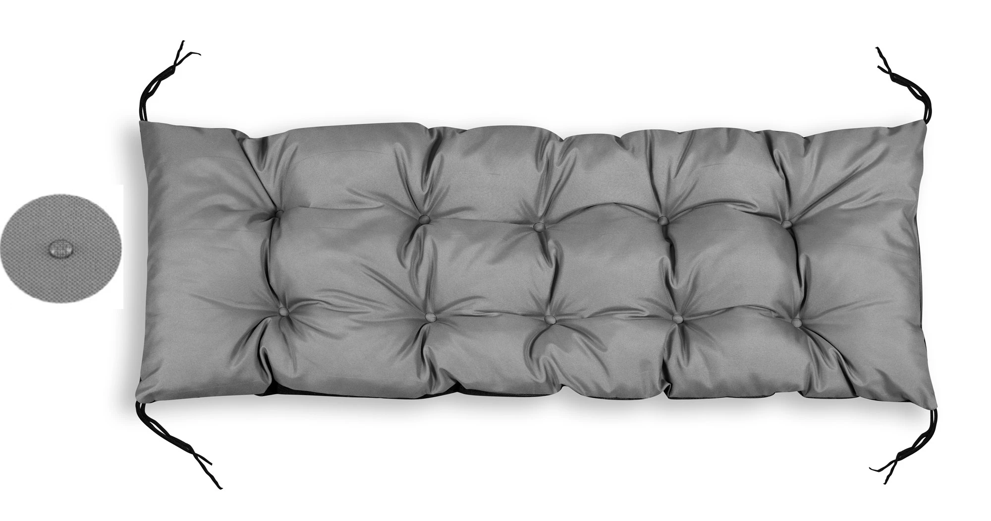 Aio Factory Sodo pagalvėlė 180x50 cm gultui, sūpynėms, suoliukui, vandeniui atspari, pilka aprašymas - Prekės nuotrauka