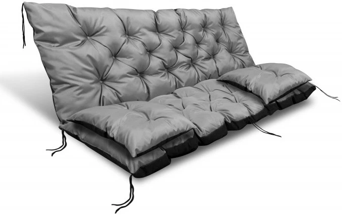 Aio Factory Sodo pagalvėlė 180x60x50 cm + 2 pagalvėlės sūpynėms, atsparios vandeniui, pilkos spalvos aprašymas - Prekės nuotrauka