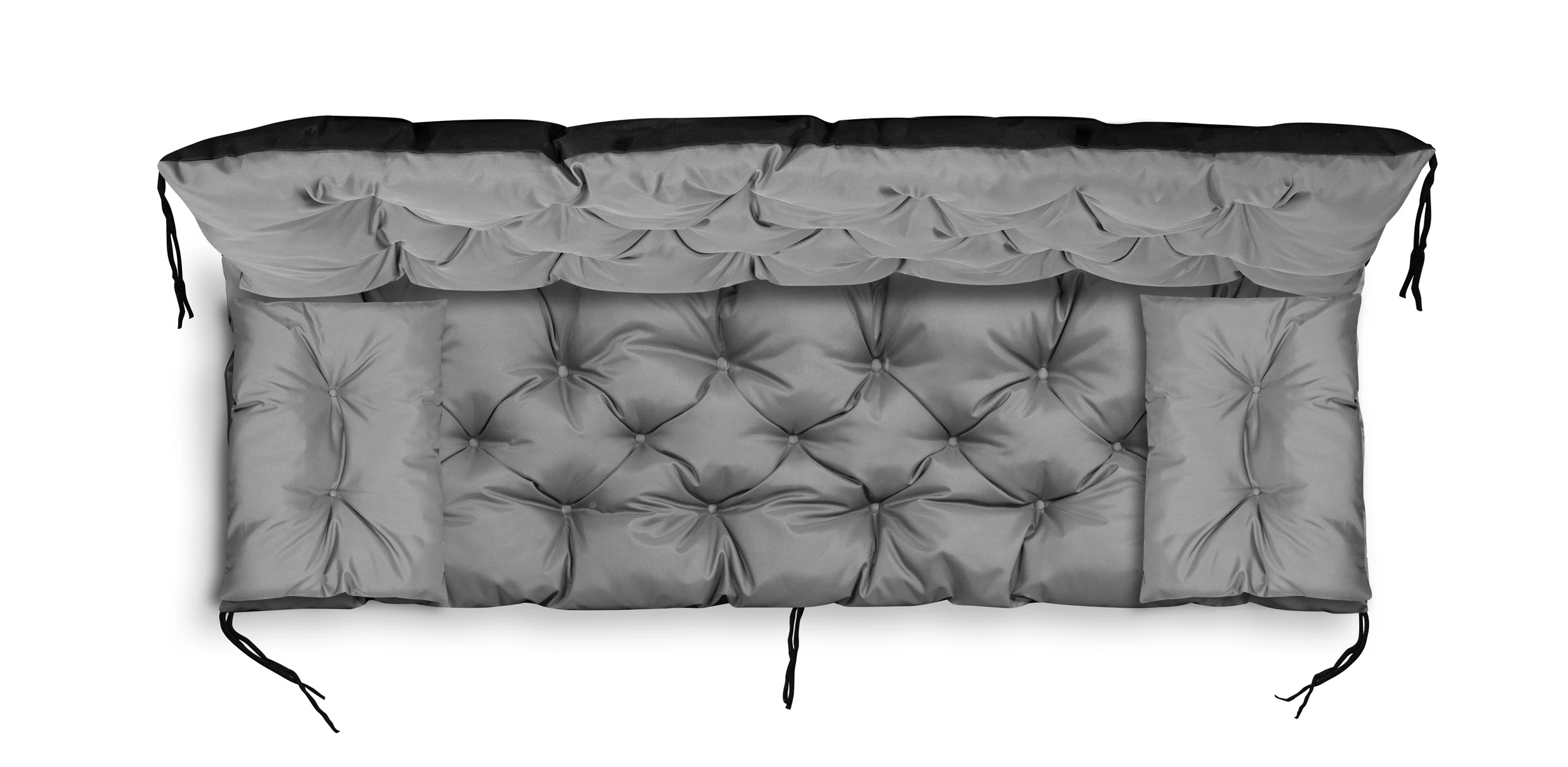 Aio Factory Sodo pagalvėlė 180x60x50 cm + 2 pagalvėlės sūpynėms, atsparios vandeniui, pilkos spalvos aprašymas - Prekės nuotrauka