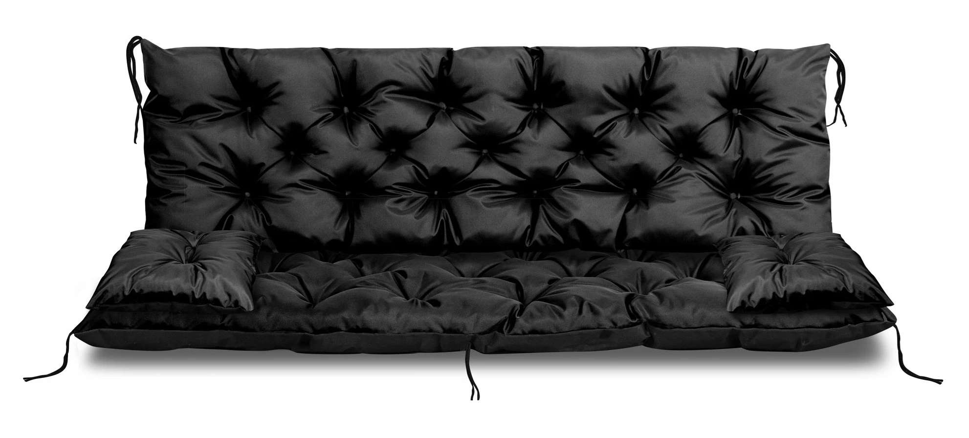 Aio Factory Sodo pagalvėlė 180x60x50 cm + 2 pagalvėlės sūpynėms, atsparios vandeniui, juodos aprašymas - Prekės nuotrauka