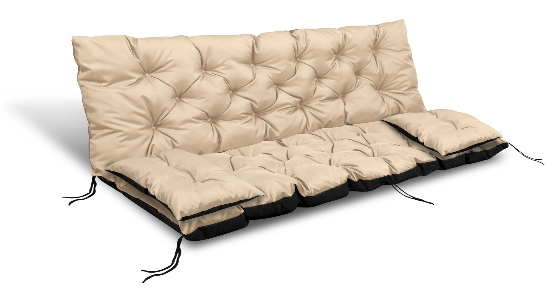 Aio Factory Sodo pagalvėlė 180x60x50 cm + 2 pagalvėlės sūpynėms, vandeniui atsparios, smėlio spalvos aprašymas - Prekės nuotrauka