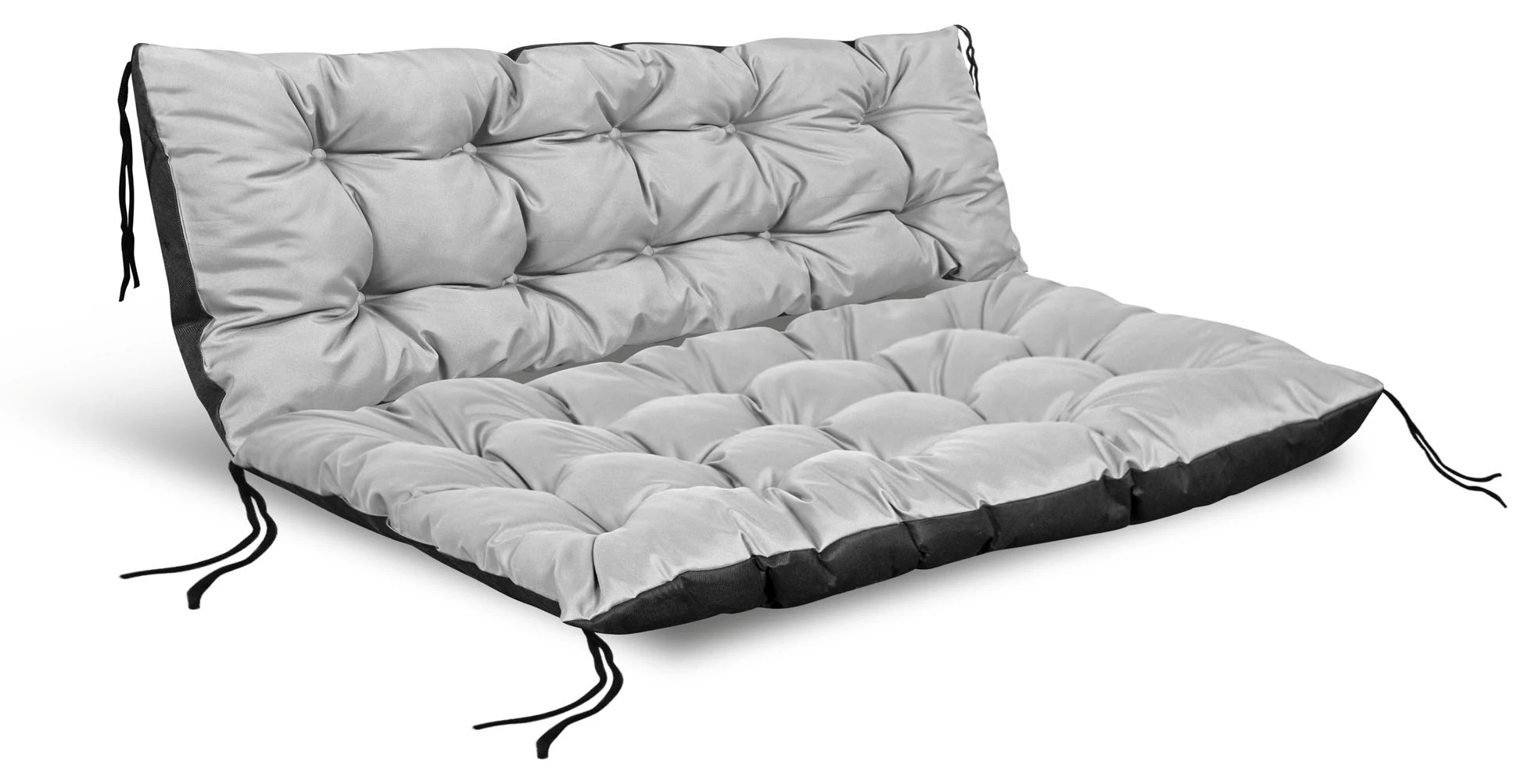 Aio Factory Sodo pagalvėlių komplektas 120/80 cm + 120/40 cm, vandeniui atsparus palečių suoliukas, šviesiai pilkas aprašymas - Prekės nuotrauka