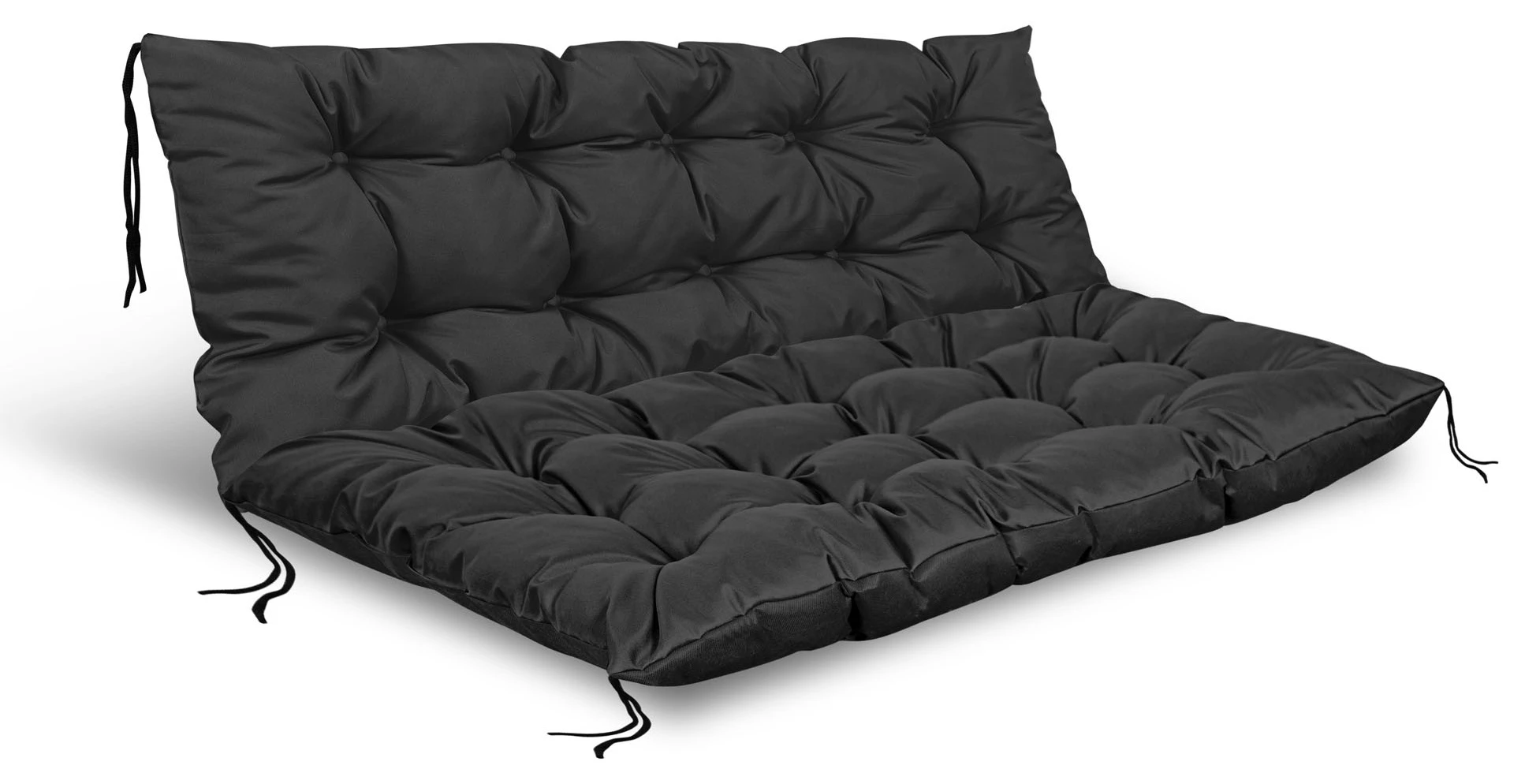 Aio Factory Sodo pagalvėlių komplektas 120/80 cm + 120/40 cm palečių suoliukui, atsparus vandeniui, juodas aprašymas - Prekės nuotrauka