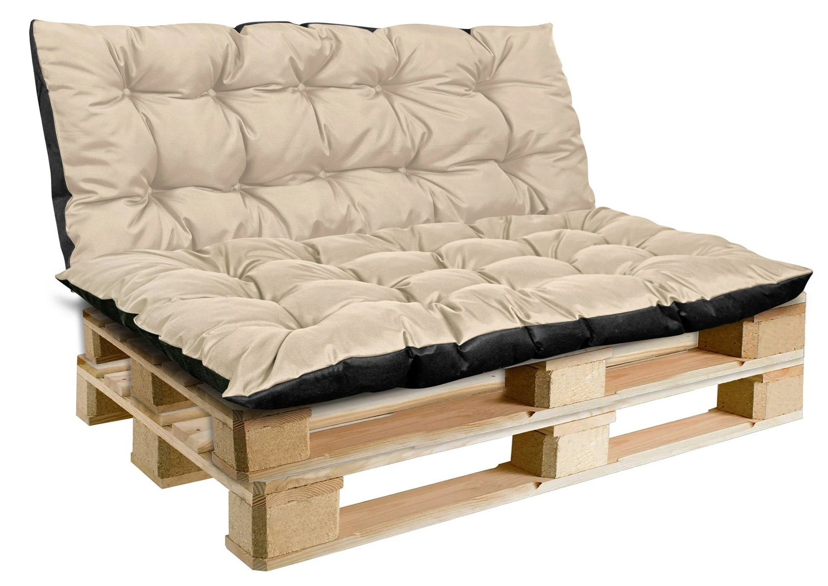 Aio Factory Sodo pagalvėlių komplektas 120/80 cm + 120/40 cm suoliukams, padėklams, vandeniui atsparus, smėlio spalvos aprašymas - Prekės nuotrauka