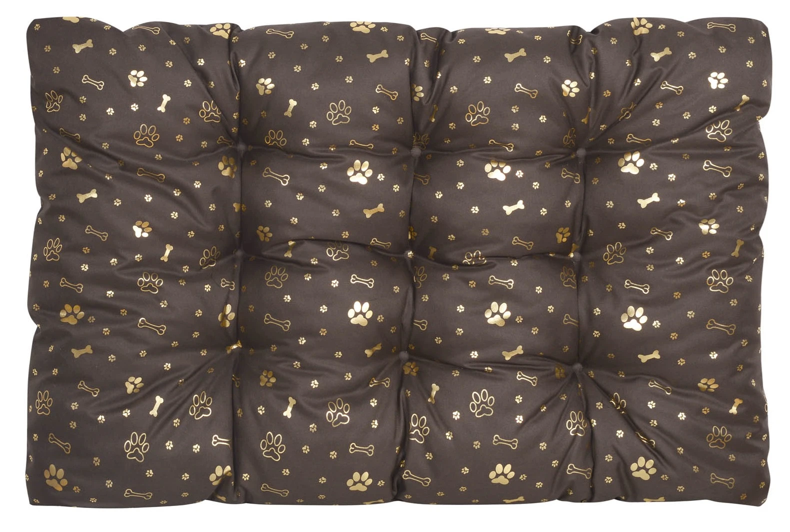 Aio Factory Šuns guolio pagalvėlė PRESTIGE 80x60 cm, vandeniui atspari, auksinės spalvos kaulai aprašymas - Prekės nuotrauka