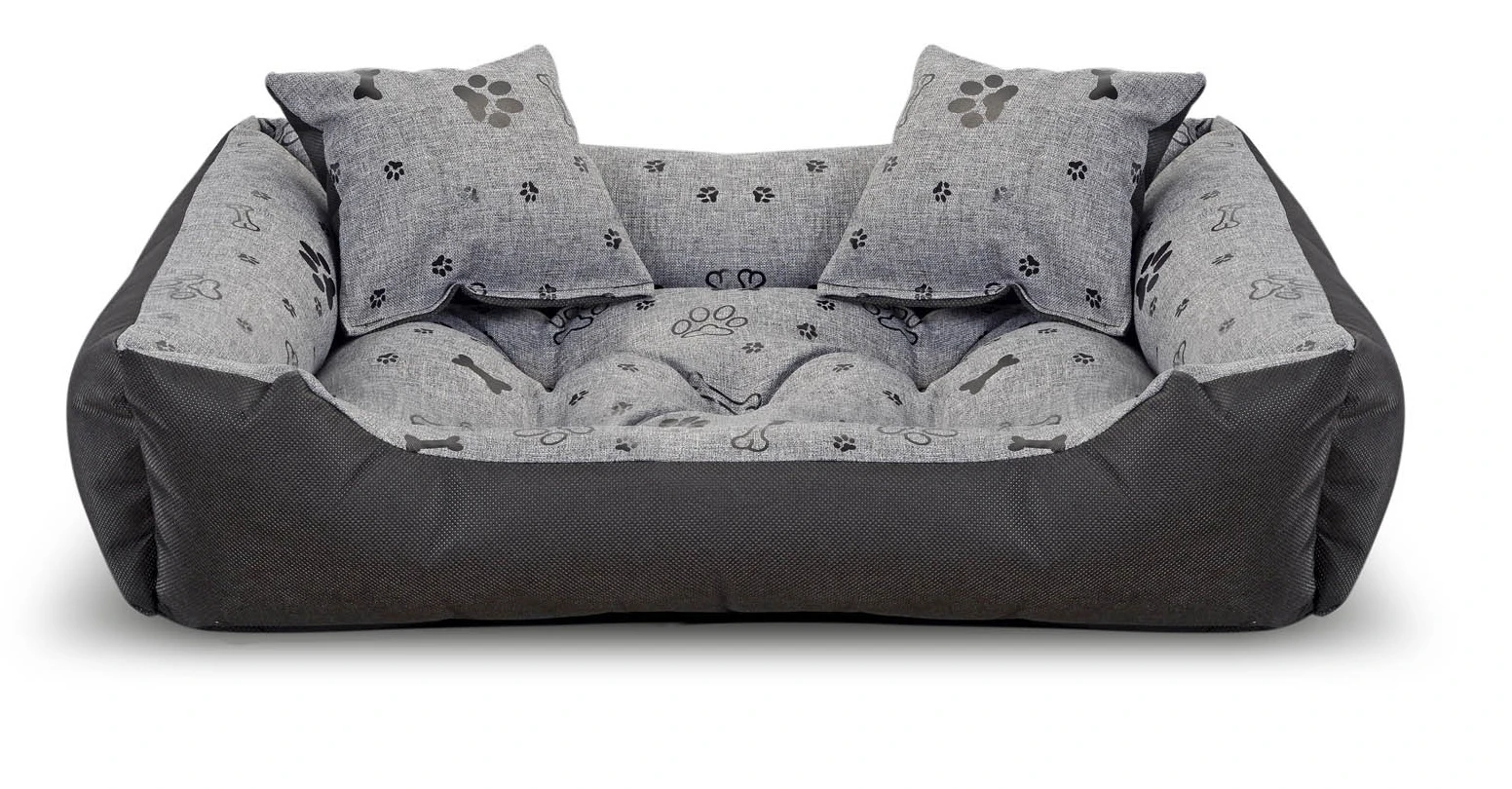 Aio Factory Šuns guolis 75x65cm, vandeniui atsparus, kaulams, juodos spalvos aprašymas - Prekės nuotrauka