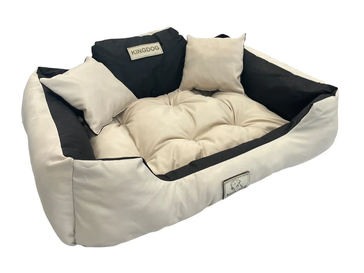 Aio Factory Šuns guolis KINGDOG 130x105 cm, personalizuotas, vandeniui atsparus, smėlio spalvos aprašymas - Prekės nuotrauka