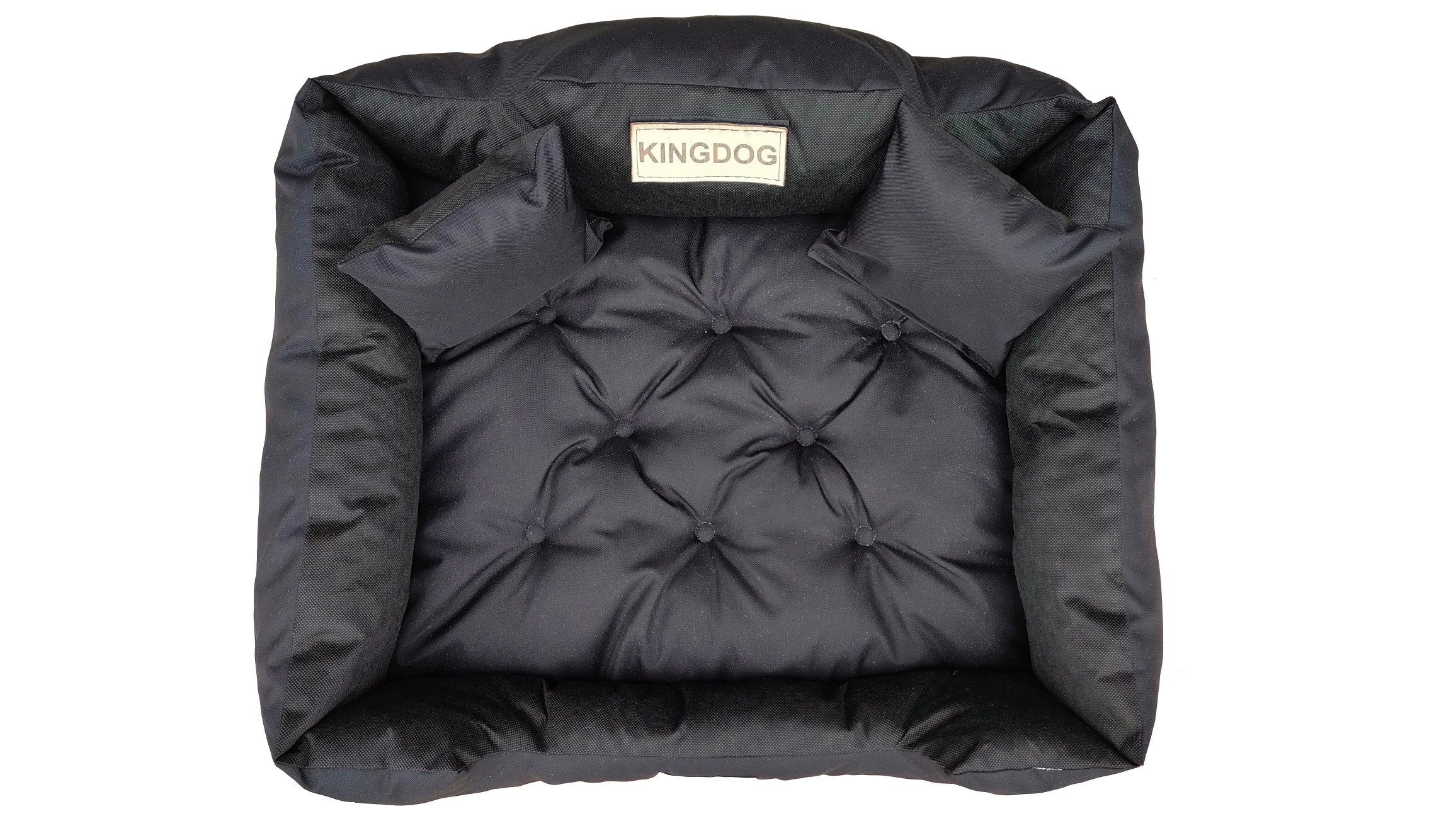 Aio Factory Šuns guolis KINGDOG 130x105 cm, personalizuotas, atsparus vandeniui, juodas aprašymas - Prekės nuotrauka
