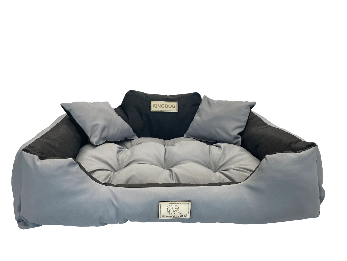 Aio Factory Šuns guolis KINGDOG 145x115 cm, personalizuotas, atsparus vandeniui, tamsiai pilkas aprašymas - Prekės nuotrauka