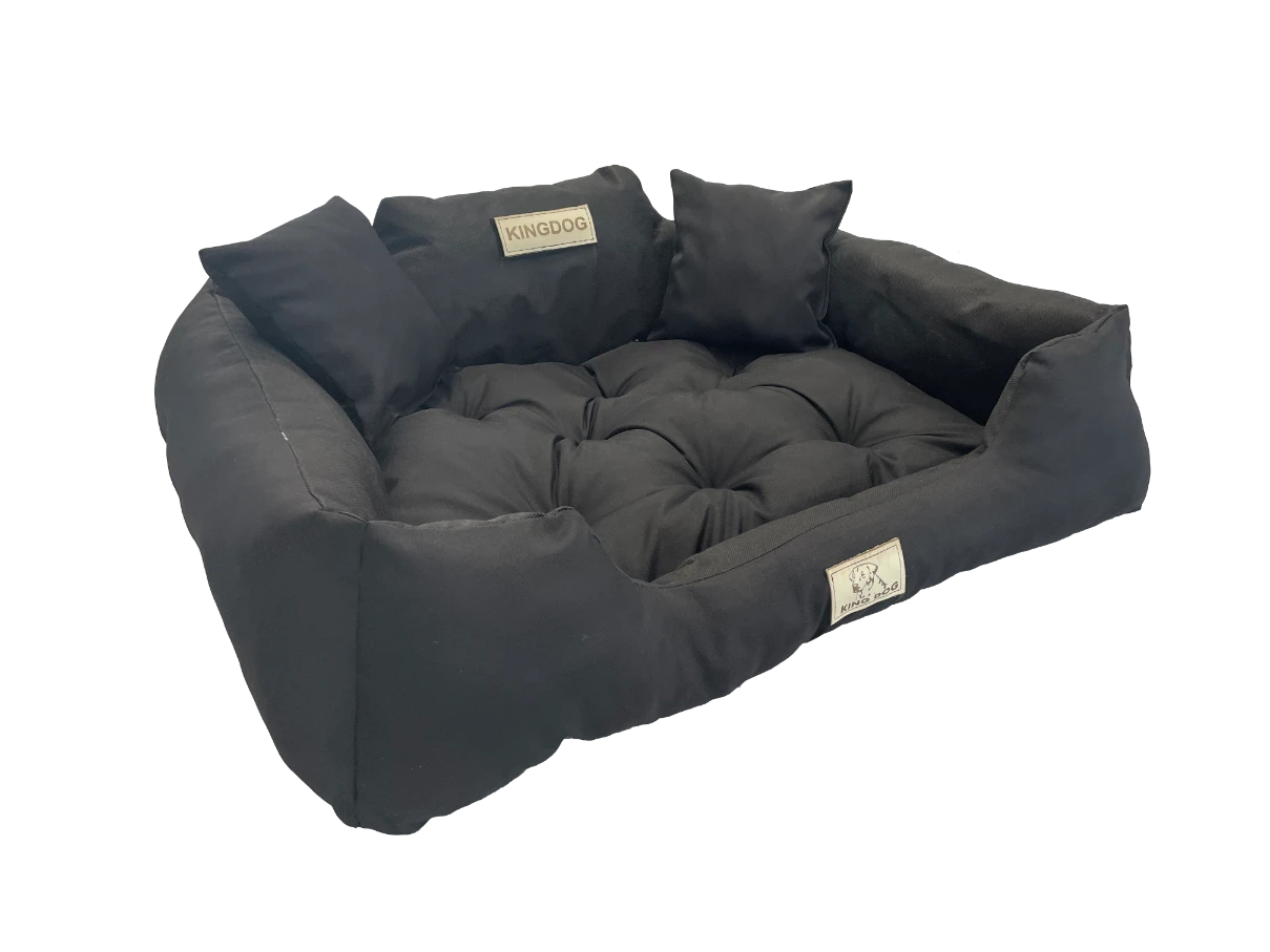 Aio Factory Šuns guolis KINGDOG 145x115 cm, personalizuotas, atsparus vandeniui, juodas aprašymas - Prekės nuotrauka