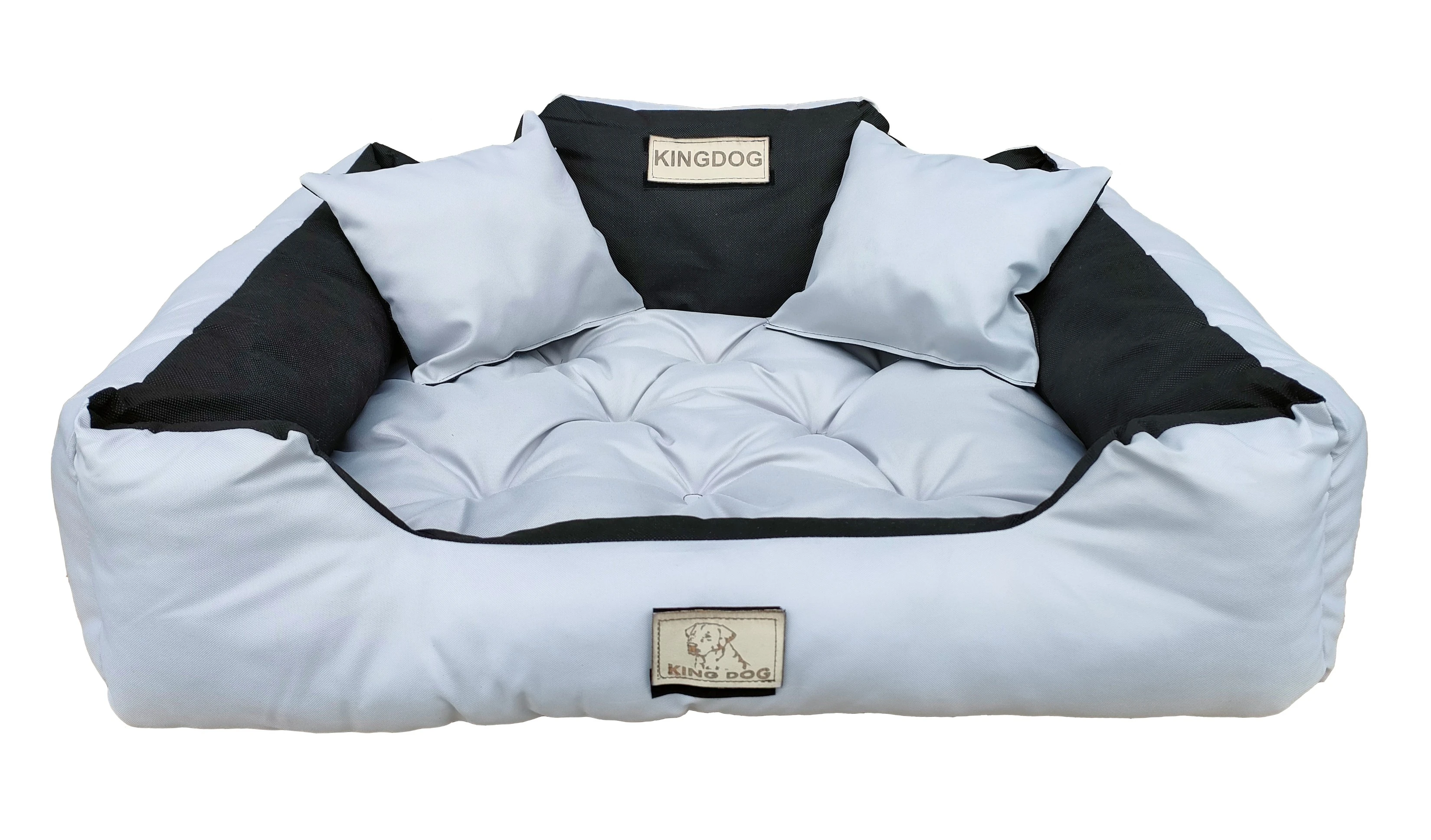 Aio Factory Šuns guolis KINGDOG 145x115 cm, personalizuotas, atsparus vandeniui, šviesiai pilkas aprašymas - Prekės nuotrauka