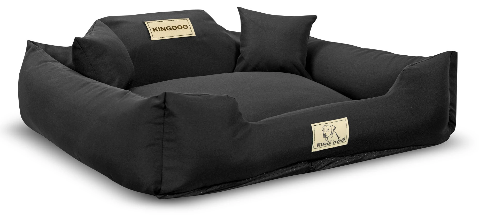 Aio Factory Šuns guolis KINGDOG MM43 100x75 cm, nuimamas, personalizuotas, neslystantis, juodas aprašymas - Prekės nuotrauka