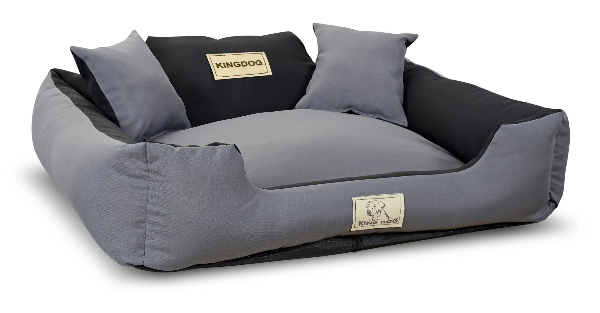 Aio Factory Šuns guolis KINGDOG MM43 100x75 cm personalizuotas nuimamas neslystantis tamsiai pilkas aprašymas - Prekės nuotrauka