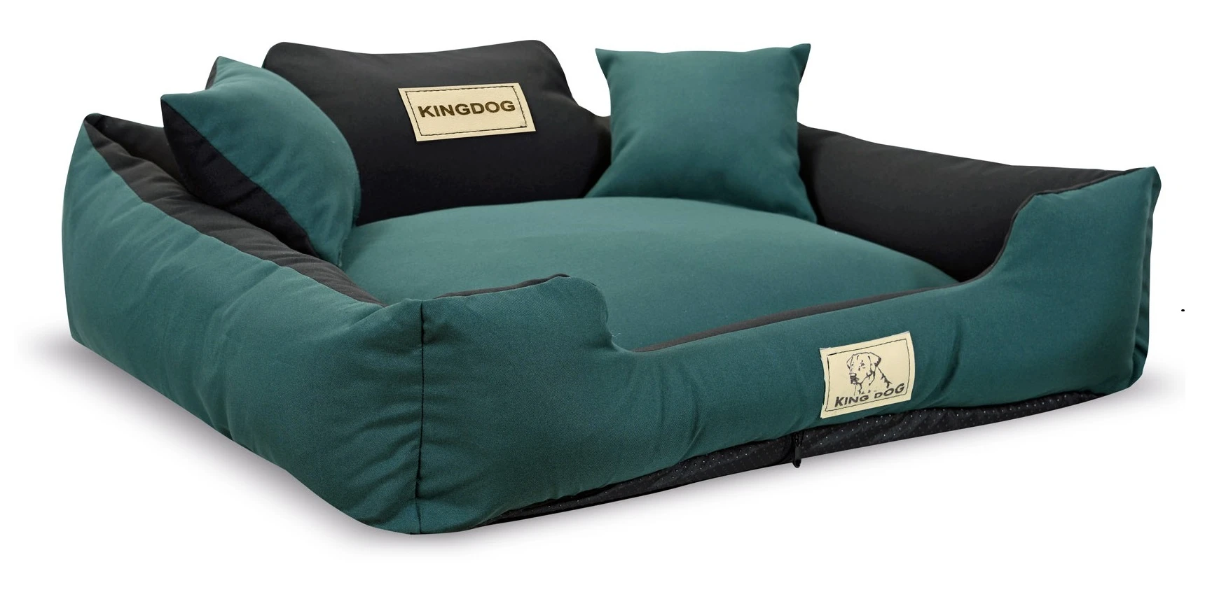 Aio Factory Šuns guolis KINGDOG MM43 100x75 cm, personalizuotas, nuimamas, neslystantis, žalias aprašymas - Prekės nuotrauka