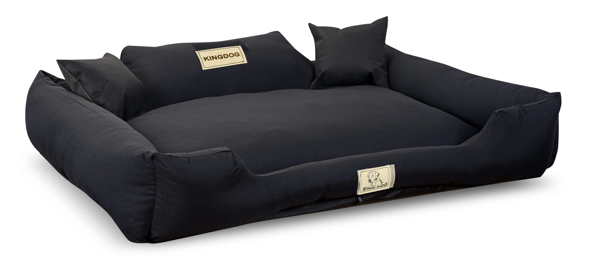 Aio Factory Šuns guolis KINGDOG MM43 115x95 cm, nuimamas, personalizuotas, neslystantis, juodas aprašymas - Prekės nuotrauka