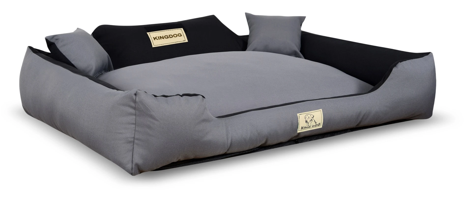Aio Factory Šuns guolis KINGDOG MM43 115x95 cm, nuimamas, personalizuotas, neslystantis, tamsiai pilkas aprašymas - Prekės nuotrauka