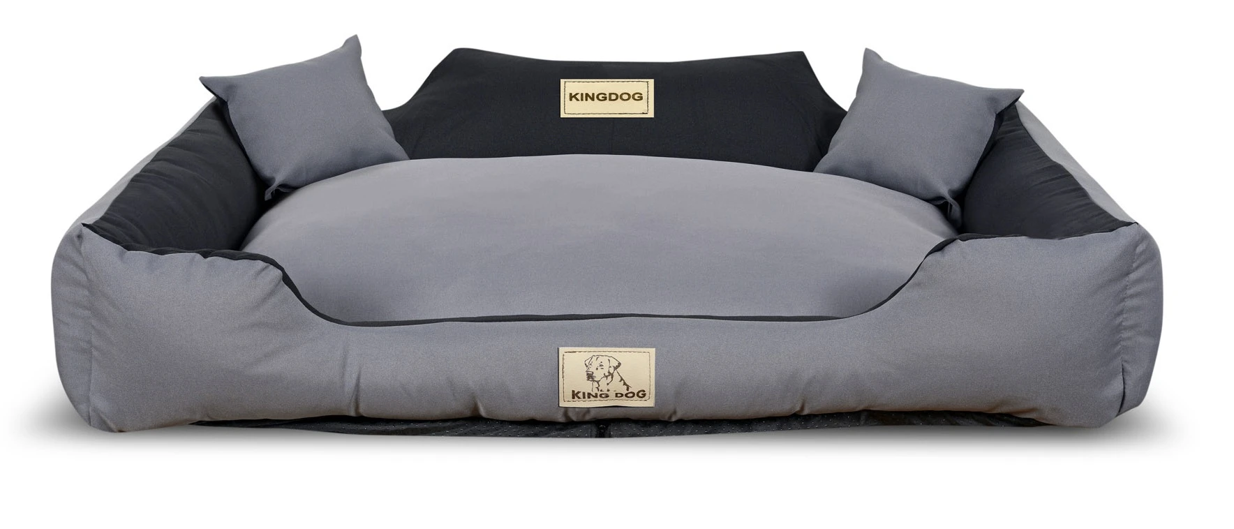 Aio Factory Šuns guolis KINGDOG MM43 115x95 cm, nuimamas, personalizuotas, neslystantis, tamsiai pilkas aprašymas - Prekės nuotrauka