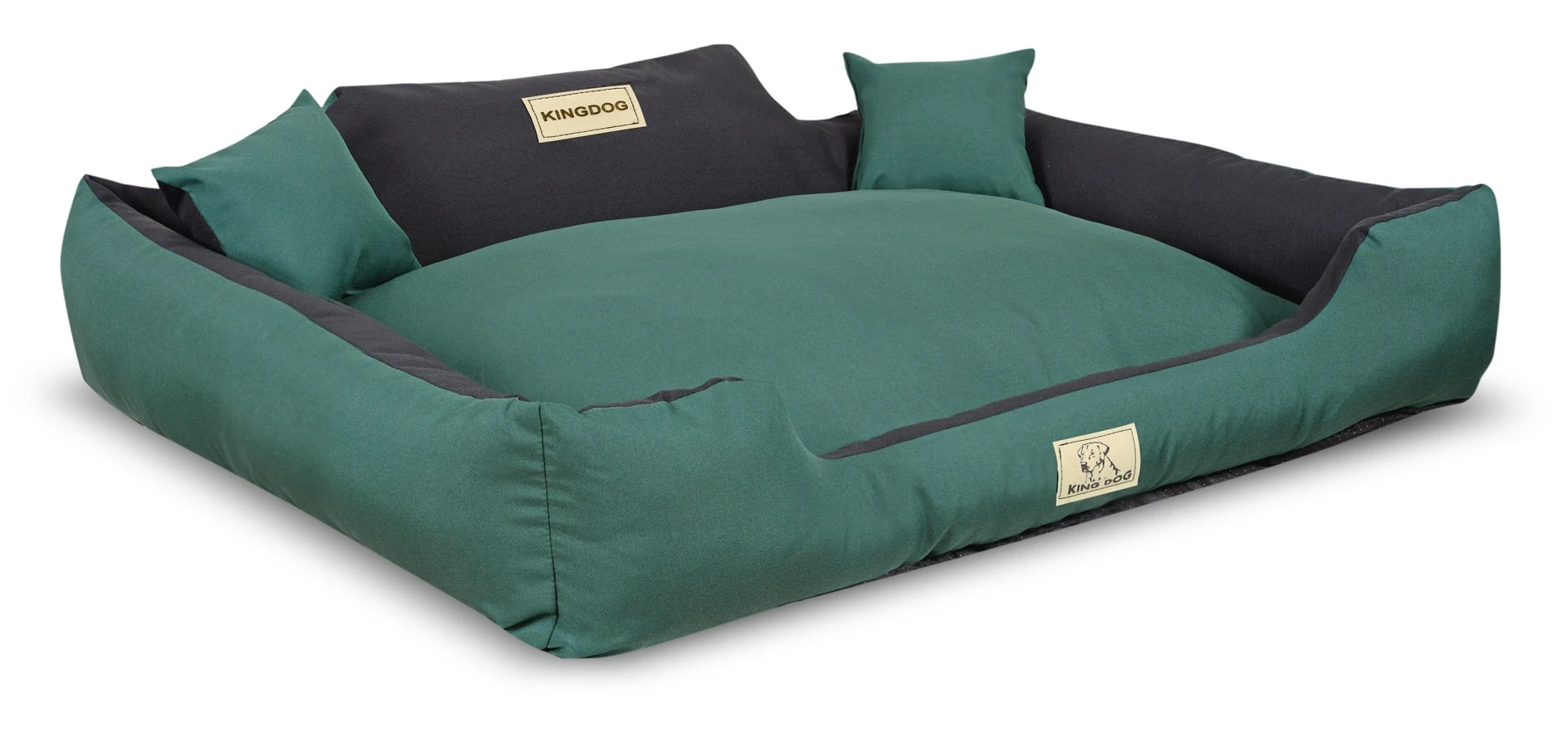 Aio Factory Šuns guolis KINGDOG MM43 115x95 cm, nuimamas, personalizuotas, neslystantis, žalias aprašymas - Prekės nuotrauka