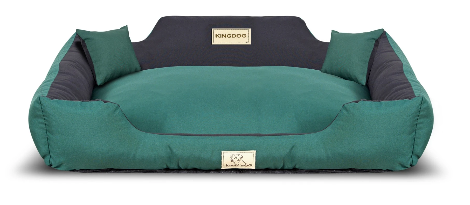 Aio Factory Šuns guolis KINGDOG MM43 115x95 cm, nuimamas, personalizuotas, neslystantis, žalias aprašymas - Prekės nuotrauka