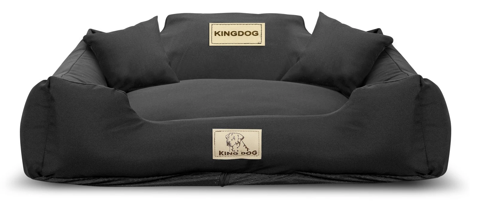 Aio Factory Šuns guolis KINGDOG MM43 75x65 cm, nuimamas, neslystantis, juodas, personalizuotas aprašymas - Prekės nuotrauka