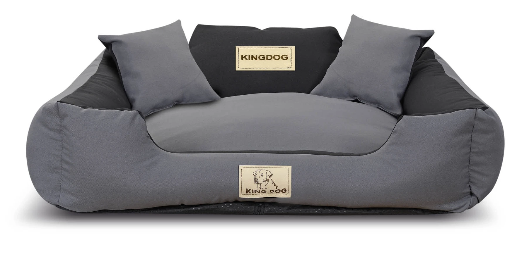 Aio Factory Šuns guolis KINGDOG MM43 75x65 cm, nuimamas, personalizuotas, neslystantis, tamsiai pilkas aprašymas - Prekės nuotrauka
