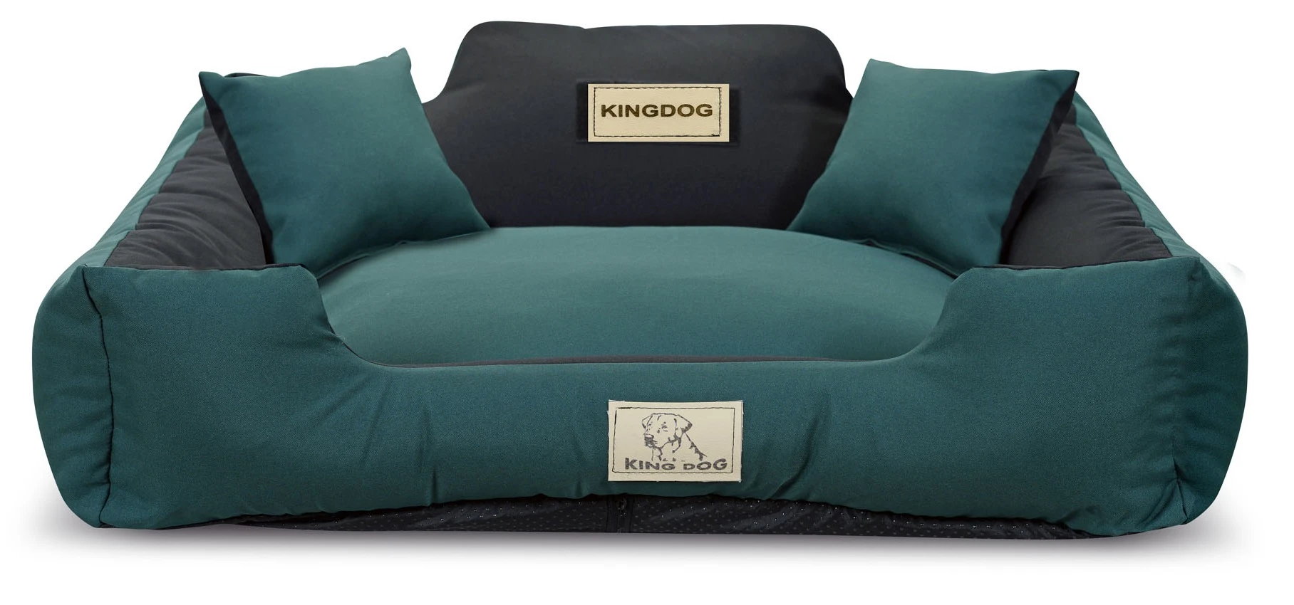Aio Factory Šuns guolis KINGDOG MM43 75x65 cm, nuimamas, personalizuotas, neslystantis, žalias aprašymas - Prekės nuotrauka