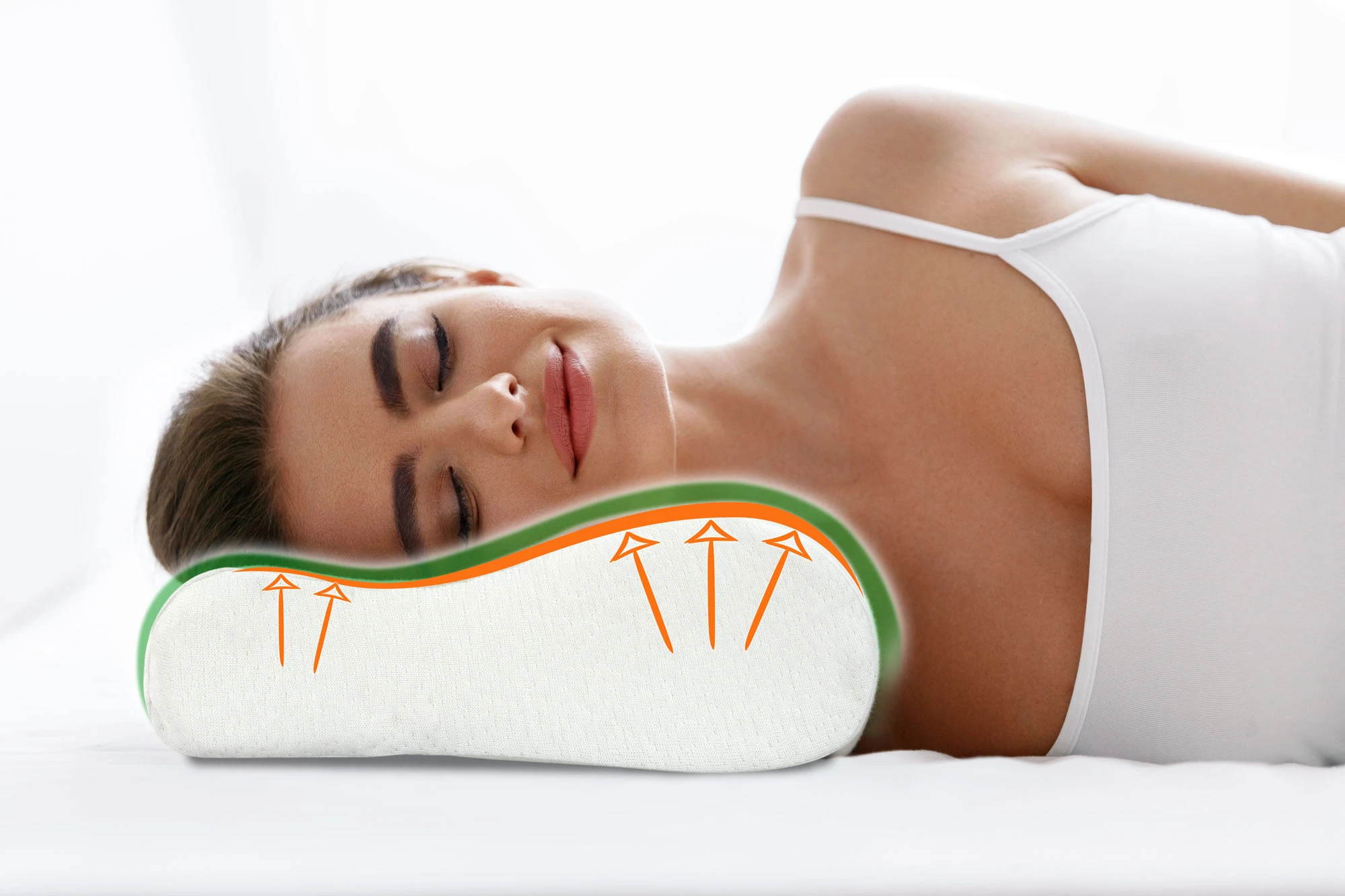 Aio Factory Termoplastinė profiliuota pagalvė 50x30 cm Tulūza/Aloe aprašymas - Prekės nuotrauka