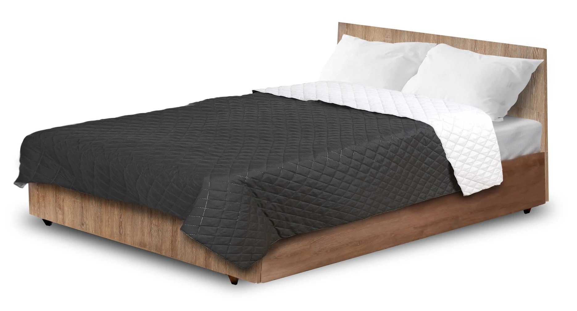 Aio Factory Ultragarsinė dygsniuota lovatiesė 160x200 cm, juoda ir balta aprašymas - Prekės nuotrauka