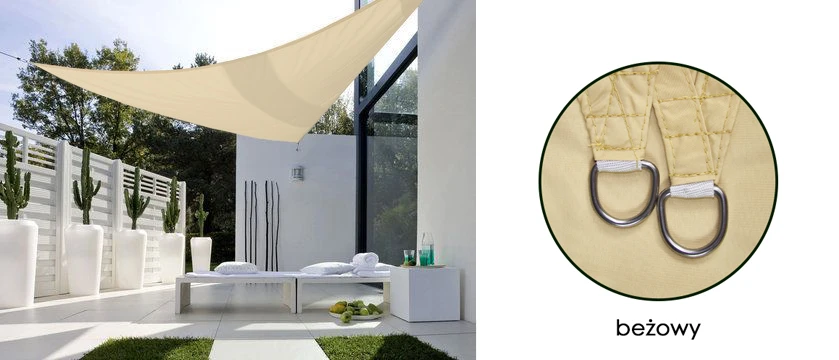 Aio Factory Vandeniui atspari „Codura“ saulės burė 3x3x3m smėlio spalvos aprašymas - Prekės nuotrauka