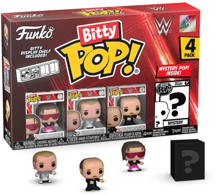 Funko Bitty POP! WWE Bret Hart 2 cm 4 vnt. pakuotė