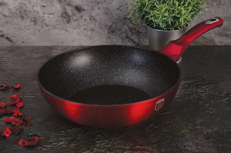 Berlinger Haus BH-1267 granito keptuvė Wok“, Ø28 cm, bordo spalvos