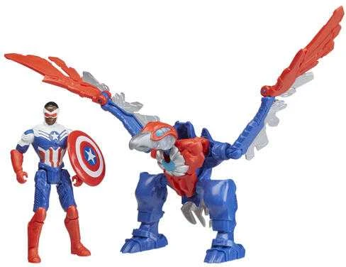 "Hasbro Mech Strike Mechasaurus" Kapitonas Amerika, 2 vnt. figūrėlių pakuotė
