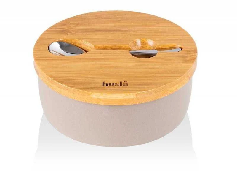 Husla keramikinis cukraus dubuo su šaukštu (HYGGE)
