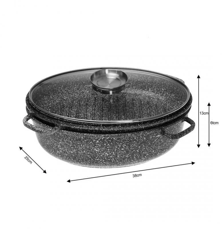 Klausberg KB-7367 keraminė keptuvė su dangčiu ir grotelėmis