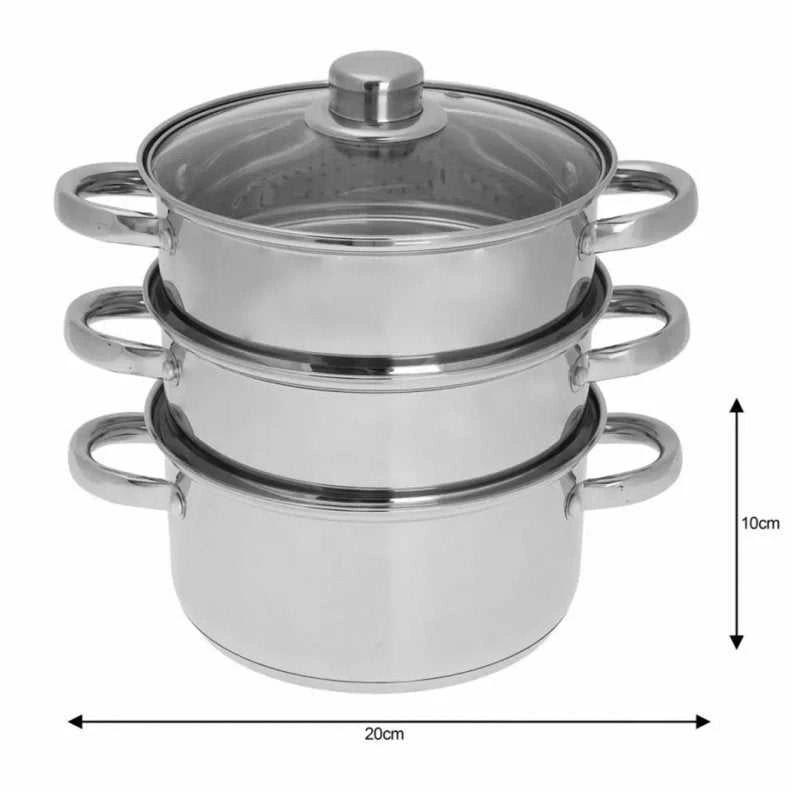 Garų puodas King Hoff Kinghoff KH-3321“ 20 cm aukštos kokybės nerūdijančio plieno garintuvo rinkinys